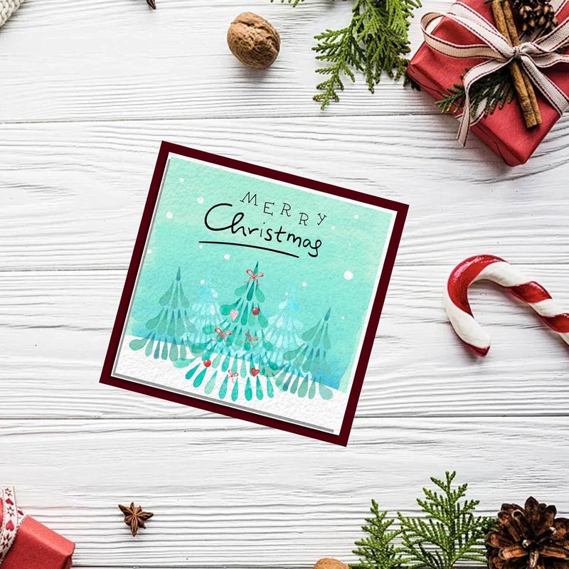 Threetols Christmas Clear Stamps for Card Making, Christmas Tree Winter Xmas Words Silicone Stamps for Holiday Card Making Decor DIY Scrapbooking Transparent Album Decor Paper Craft - Image 5